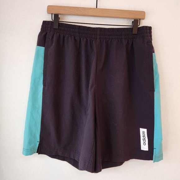 Adidas Primeblue Black Athletic Shorts Running Basketball Blue Performance L - Picture 2 of 9